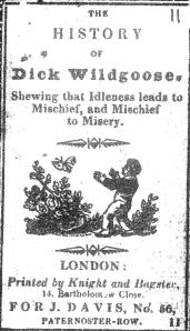 The History of Dick Wildgoose (London: J. Davies, c. 1839). Courtesy of the Bodleian Library