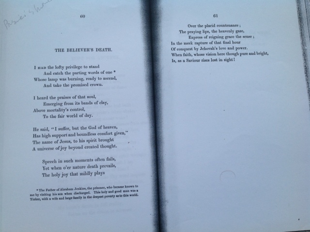 ‘The Believer’s Death’, Selections from the Poetical Remains of the Late Miss Sarah Martin of Great Yarmouth (Yarmouth: James M. Denew, n.d. [1845]), pp. 60-1.